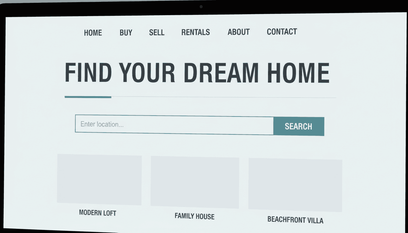 Close-up detail of clean typography on an agent website